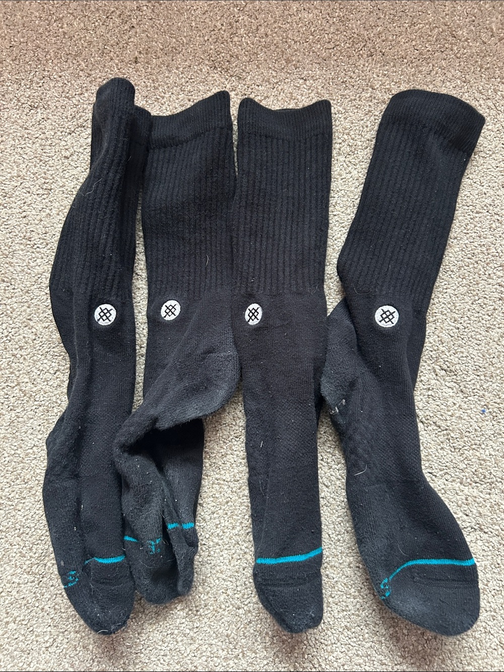 Men’s Stance Icon Athletic Crew Socks (4-Pack) - Black - Size L